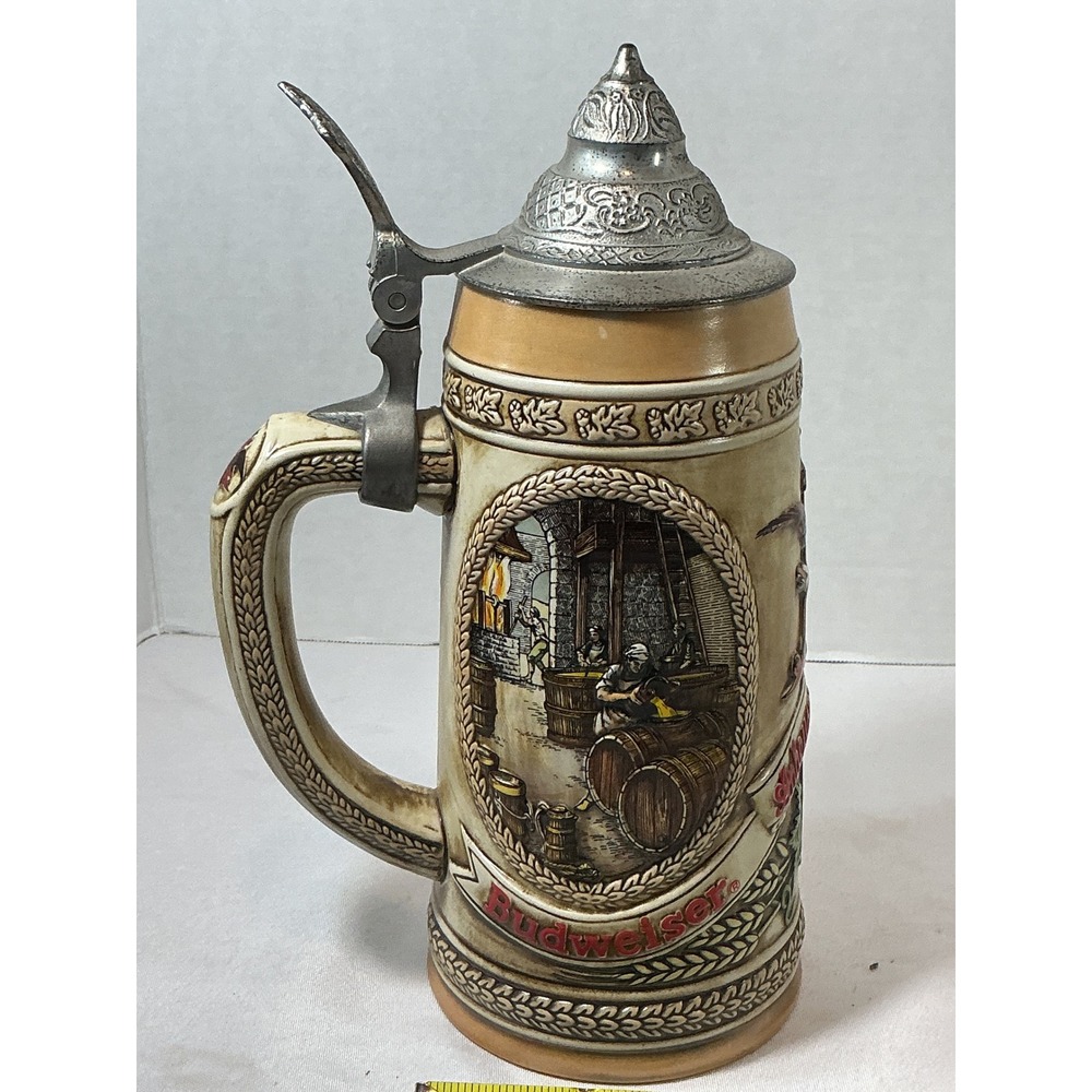 Budweiser A Series Ceramarte Lidded Beer Stein Limited Edition 17th Century Brew